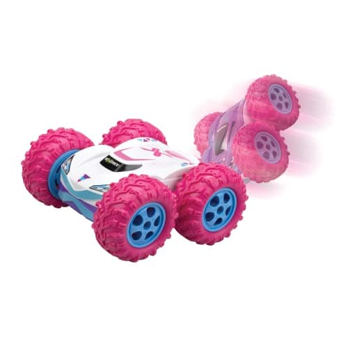 Exost-360 Exost Voiture Télécommandée Tout-Terrain- Cross Emballage Ecologique, Facile à déballer-Conduite sur 2 Faces et Rotation à 360° -Jouet pour Enfant 5,6,7,8,9,10 Ans, 20260, Rose et Blanche