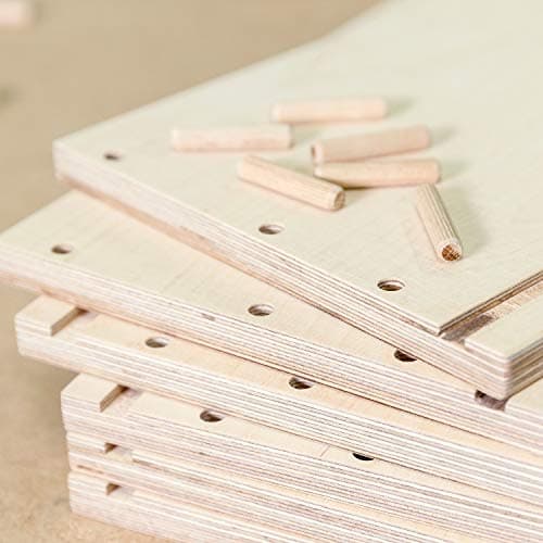 Wfix Chevilles en Bois 400 Pièces 6 mm x 30 mm Goujons Bois en Hêtre Massif pour Fraise à Bois Tourillons certifié FSC Pour Meubles et Projet de Construction en Bois