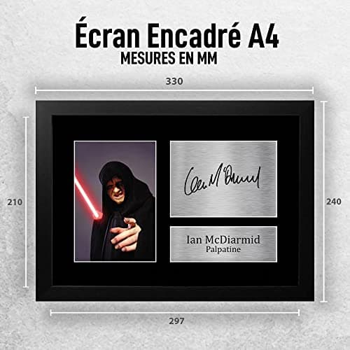 HWC Trading FR A4 Ian McDiarmid Star Wars Palpatine Cadeaux Imprimé Signé Autographe Photo pour les fans de cinéma - A4 Encadré