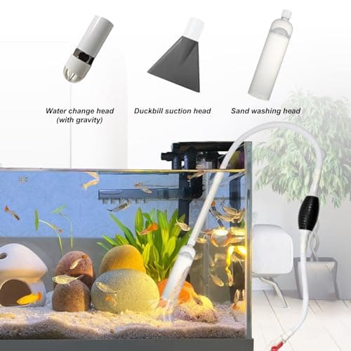 XINYUDAILY Aspirateur Aquarium, kit Nettoyage Aquarium avec 3 Embouts, 224 cm, Accessoires Aquarium pour Changement d'eau d'aquarium, Nettoyage de Gravier et de Sable