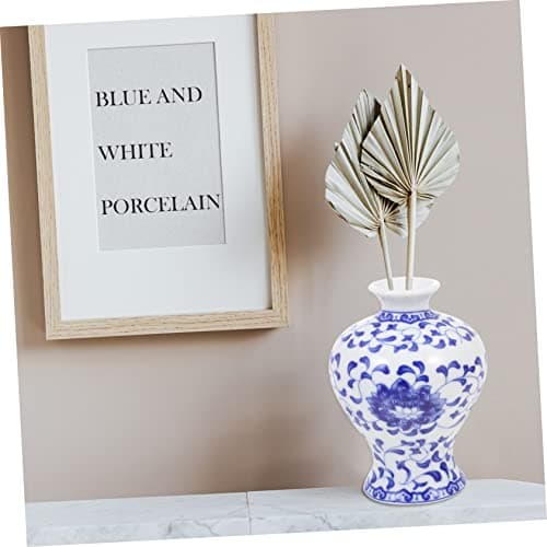 Alipis Vase en Céramique Bleu Et Vase en Céramique De Bureau Vase De Bureau en Céramique Maison Vase en Céramique Vase De Chinois Vase en Céramique Créatif Récipient À Fleurs