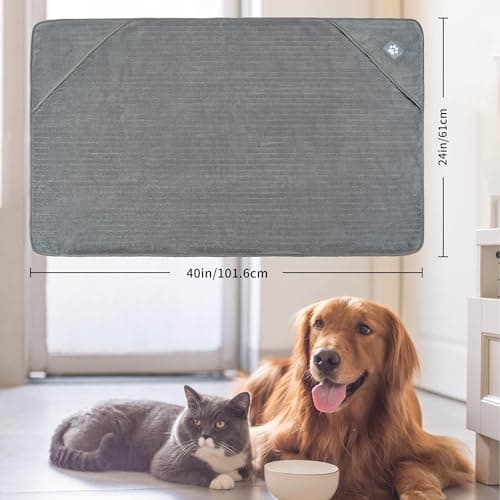 POLYTE Lot de 2 serviettes de toilettage en microfibre à séchage rapide pour chiens et chats de toutes races et tailles 61 x 101,6 cm