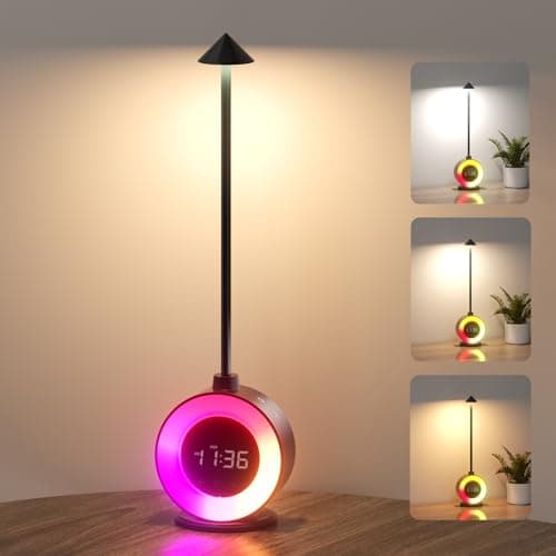 Réveil Lumineux LED,3 in 1 reveilsimulateur d'aube,7 Sons Naturels Lumineux Lampe avec Simulateur d'Aube, 2 Réveils Veilleuse Enfant, 12 couleurs Reveil Lumineux Lampe de Chevet Fonction Snooze