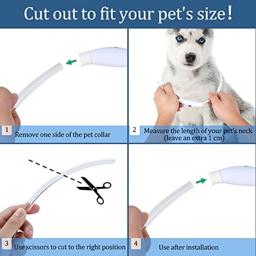 Coolzon LED Collier Lumineux 3 Changement Couleur Rechargeable et Longueur Ajustable, Imperméable Découpable Collier pour Chien Chat Petit Moyen Grand