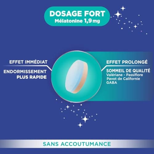 Forté Pharma - FortéNuit 8h - Complément Alimentaire à base de Mélatonine et Plantes - Sommeil de Qualité - 15 comprimés Bi-couches