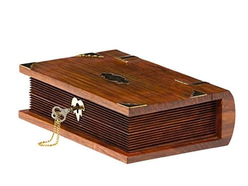 Livre factice verrouillable boîte à bijoux boîte en bois boîte ancre de