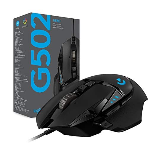 Logitech G502 HERO Souris Gamer Filaire Haute Performance, Capteur Gaming HERO 25K, 25 600 PPP, RVB, Poids Ajustable, 11 Boutons Programmables, Mémoire Intégrée, PC/Mac - Noire