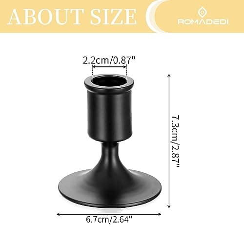 Romadedi Chandelier Bougeoir Noir Halloween - Lot de 12 Petite Bougeoirs Mariage Métal Décoratifs pour Bougies Chandelles Piliers Noel Decoration Maison L’Avent Centre de Table Moderne