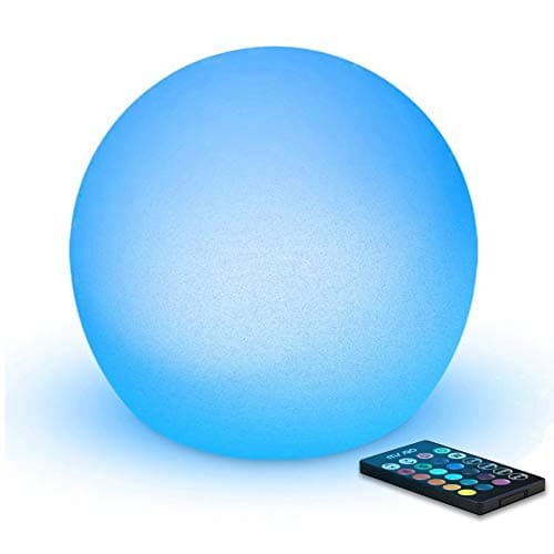Mr.Go 6" LED Boule Lumière Sphère Lampe, RGB Orbe Lampe Couleur Changeante Lumière D'ambiance avec Télécommande, 16 Couleurs, Luminosité Variable & Batterie Rechargeable