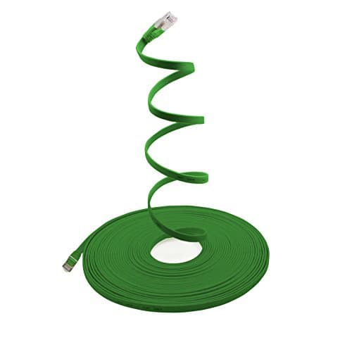 1aTTack.de 1m - vert - 1 pièce Câble ruban LAN Ethernet Gigabit CAT.7 (RJ45) câble réseau câble brut (10Gbit/s) câble d'installation plat mince compatible avec Cat.5 - Cat.5e - Cat.6