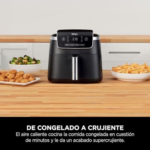 NINJA Air Fryer PRO Friteuse 4,7L, 1 tiroir, 4-en-1, sans huile, rôtir, réchauffer, déshydrater, cuire 1 à 2 portions, à partir de produits surgelés, tiroir, panier antiadhésifs, 2 000 W, Noir AF140EU