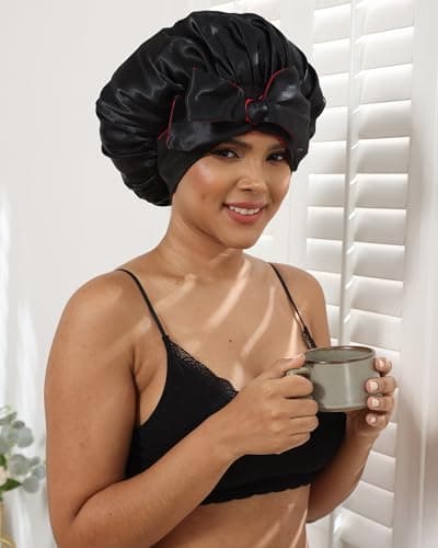 Coubeau Bonnet de Sommeil en Satin Soie pour Bonnet de Nuit Bonnet de Cheveux pour la Nuit pour Femmes Bonnet de Cheveux en Soie pour Femmes