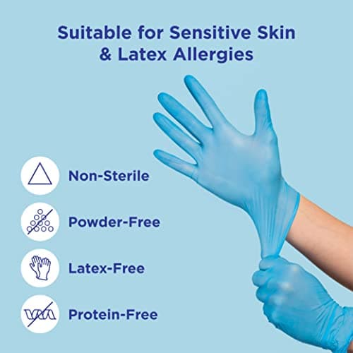 Meditrade 1283L Nitril NextGen Lot de 100 gants d'examen et de protection extensibles en nitrile non stérile Bleu Taille L