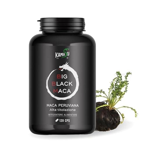 KamasùTM Supplément Maca Titrage très élevé de Noire Péruvienne Forte, 10000mg Puissance et Vigueur, Extrait de Racine de Maca Noire Andine Equilibre Hormonal et Bien-être