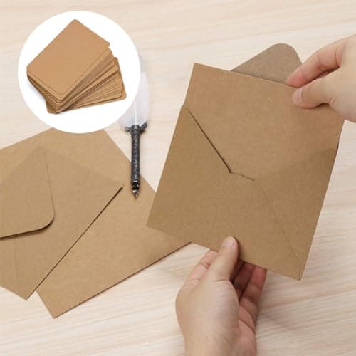 100 Pièces Carte Vierge en Papier Kraft A6 Carte en Papier Kraft Vintage Marron 15 x 10 cm Fiches Cartes Flash Cartes de Vœux Cartes Postales Bourrages D'enveloppes 350 g/m2 Épais Papier Craft