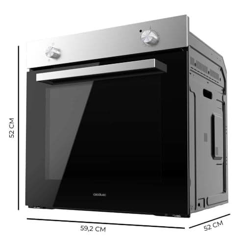 Cecotec Four Encastrable Bolero Hexa C126000 Inox A. 2800 W, capacité de 77 L, 4 fonctions, Steam Assist, Steam EasyClean, Cooling Fan, Triple Vitrage, Classe Énergétique A, Lumière intérieure.