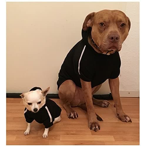 Ducomi Sweat à Capuche pour Chien 100% Coton - Manteau pour Petit, Moyen et Grand Chiens, Chihuahua, Bouledogue Français, Labrador, Pitbull et Amstaff, Pull Confortable (Noir, 2XL)