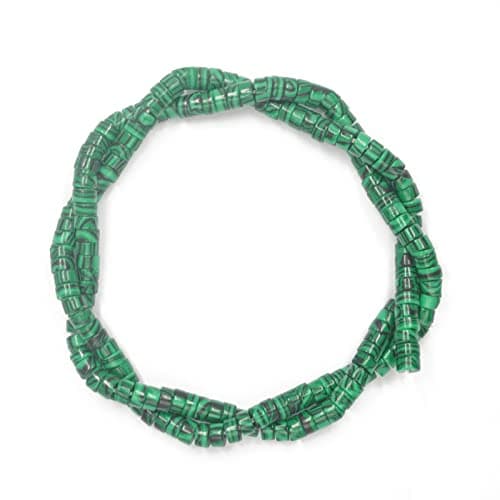 1 Brin 4x2mm Pierres Précieuses Naturelles Perles Heishi, Cylindre Plat Rond non Teint de Malachite pour Bracelet, Boucles d'Oreilles et Fabrication de Bijoux