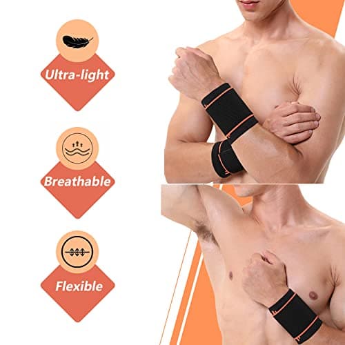 SOLO ACTFIT Support de Poignet, Elastique Compression Poignet pour Tennis, Golf, Gym, Sport et Fitness - Bandage De Soutien pour Homme Et Femme - Taille Unique Réglable