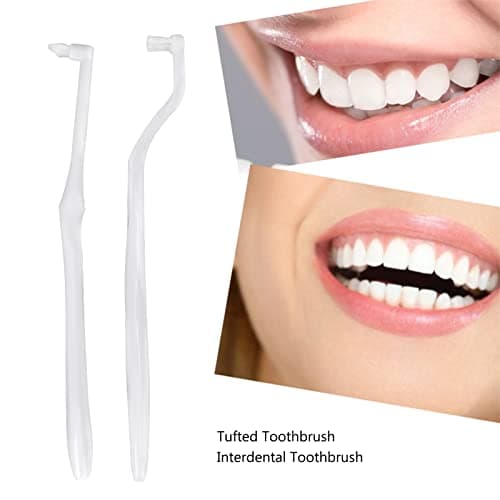 Brosse à Dents Matelassée, Brosse de Nettoyage de Support de Dents de Sagesse, Brosse Orthodontique de Nettoyage de Tache Brosse Interdentaire de Soin Buccal Blanc