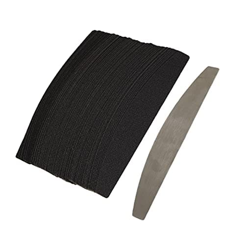 Set de Limes à Ongles Interchangeables, 100 Pièces pour Ongles en Gel avec Planche en Acier inoxydable. Set de Limes Interchangeables avec Planche Demi-lune en Métal, pour Ongles