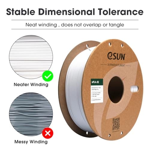 eSUN PLA Filament 1.75mm, PLA Basic Précision Dimensionnelle +/- 0.05mm, Bobine de 1KG (2.2 LBS) Filament PLA Rapide pour 3D Imprimantes,Blanc Froid