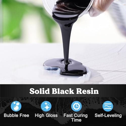 SANAAA Résine époxy Noire 474 ML, résine époxy Haute Brillance sans Bulles, résine époxy de Table pour l'artisanat, Le Moulage, Le Bricolage, l'art en résine, Les moules, Les Bijoux (237 ML x 2)