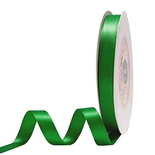 VATIN Ruban Satin 9mm x 25m Double Face éclat Satin Vert Ruban décoratif pour Mariage, baptême et Anniversaire