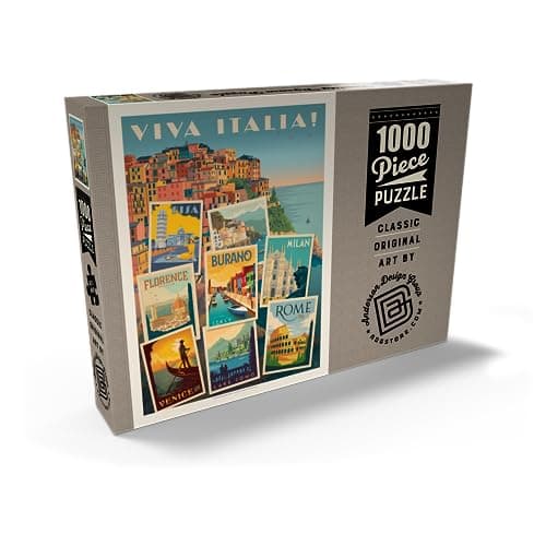 MyPuzzle Italy : Viva Italia ! Collage, Affiche Vintage - Premium 1000 Pièces Puzzle - Collection spéciale MyPuzzle de Anderson Design Group