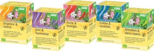 Salus Tisane Calme & Sérénité aux Fleurs de Bach AB - À Base de Mélisse, de Passiflore et d'Élixirs Floraux - Relaxation, Détente - 15 Sachets