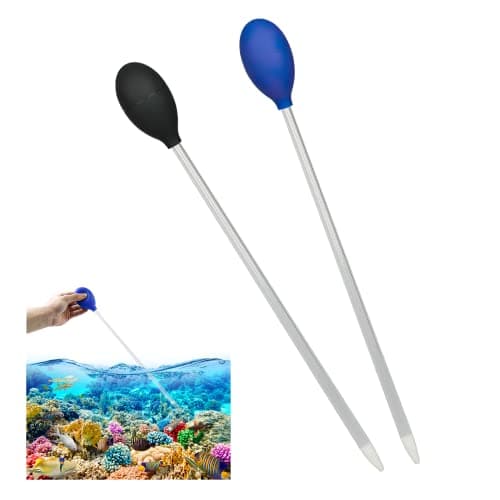 40 CM Coral Feeder 2 Escarpins de Couleurs Différentes Changeur d'eau pour Aquarium Réutilisable,Convient pour Aquarium, Accessoires D'aquarium(Noir et Bleu)
