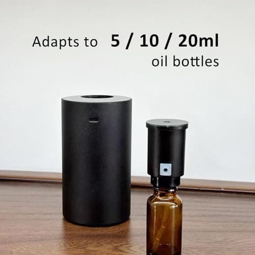 Gindecon Diffuseur sans eau pour huiles essentielles, rechargeable par USB et diffuseur d'huile portable pour voiture ou maison, chambre, bureau (noir)