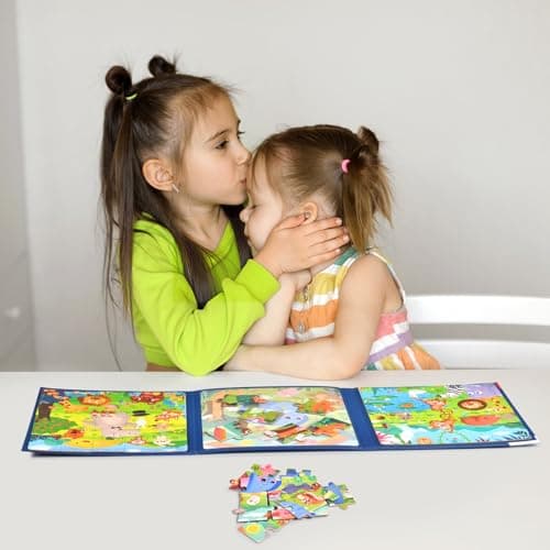 Jouet Puzzle en magnétique pour Enfants,Puzzles magnétiques,Développe Réflexion et Dextérité,pour Enfant Garçons Filles 2-5 Ans