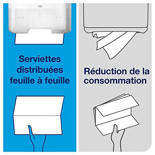 Tork Pack de démarrage pour mini distributeur murale d'essuie-mains pliés en V blanc H3, économique, distributeur et 1 consommable, 953101