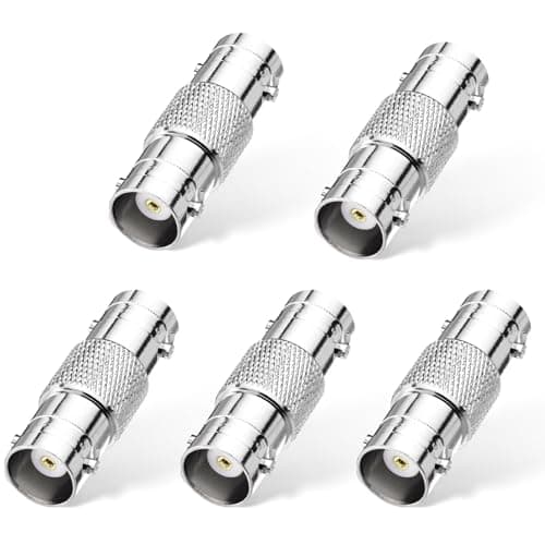 Superbat Connecteur BNC 50 ohms BNC Femelle à Femelle Barillet 5 Pièces Adaptateur Coaxial RF à Faible Perte Support HD-SDI/3G-SDI/4K/8K pour Moniteur Caméra de Sécurité DVR Enregistreur