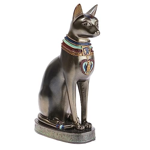 lachineuse - Statuette Chat Égyptien Bastet 19 cm - Déesse Égyptienne - Statue Décoration Égypte Antique - Figurine Objet Egyptien Chat - Buste Egyptien - Idée Cadeau Originale Déco - Dieu Sculpture
