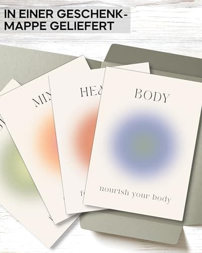 Aura Lot de posters Images Body Mind Soul Heart Style esthétique Preppy Room Decor Y2K Esthétique Yoga Loi de l'attraction Manifestation