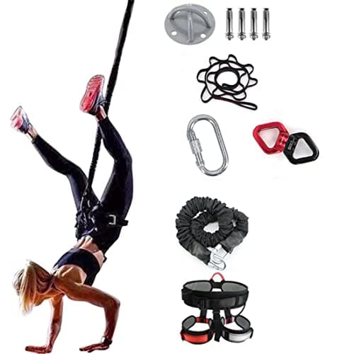 Heavy Pro Bungee Ensemble de bandes de résistance Sling Trainer Yoga Corde élastique Corde Résistance Air Dance Corde Exercice Fitness Gym à domicile Équipement d'entraînement professionnel (85 kg )