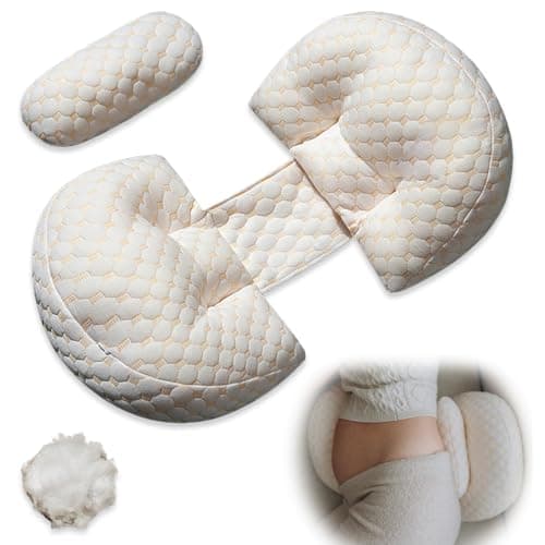 FOGOIN Natty Oreiller de Grossesse, Coussin de Grossesse pour Femme Enceinte, Soutien pour Le Dos, Les Hanches, Les Jambes, Oreiller de maternité avec Housse d'oreiller Amovible et réglable