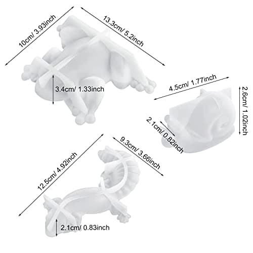 Allazone 3 PCS Moule en Résine 3D en Forme D'animaux, Lézard Moulle Resine Epoxy, Grenouille Bijoux Moule Silicone Resine Epoxy Escargot pour Bureau Mural, Décoration Intérieure