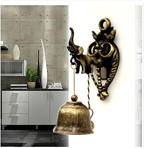Fay Bless Cloche pour ouverture de porte, sonnette de magasin, clochettes de Shopkeepers en alliage + fer, 11 cm (éléphant)