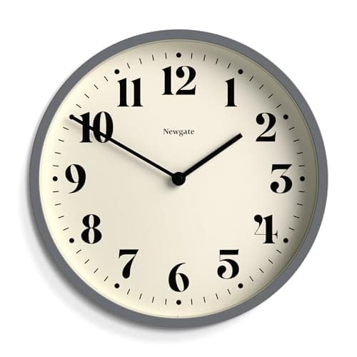 NEWGATE® Horloge Murale Moderne en Forme de Chiffre Quatre - Petites horloges murales - Horloge Ronde - Horloge de Cuisine - Horloges pour Le Salon - Horloge de Bureau (Bleu Marine)