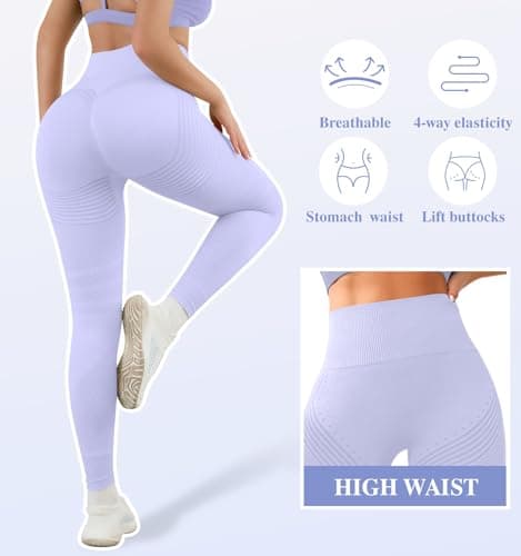 Zilams Legging Sport Femme Taille Haute Pantalon Femme Push Up Opaque Yoga Fitness Gym Pilates Entraînement Pants