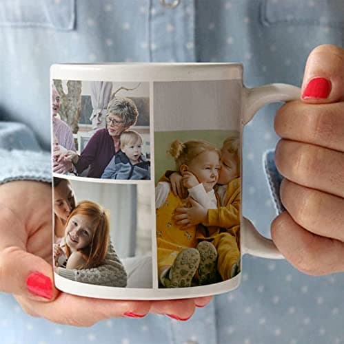 Wraplab Tasse Personnalisable, Mug Personnalisé, Cadeau Personnalisé, Cadeau Homme et Femme Original | Collage d'images, 1 à 10 Photos (2 photos)