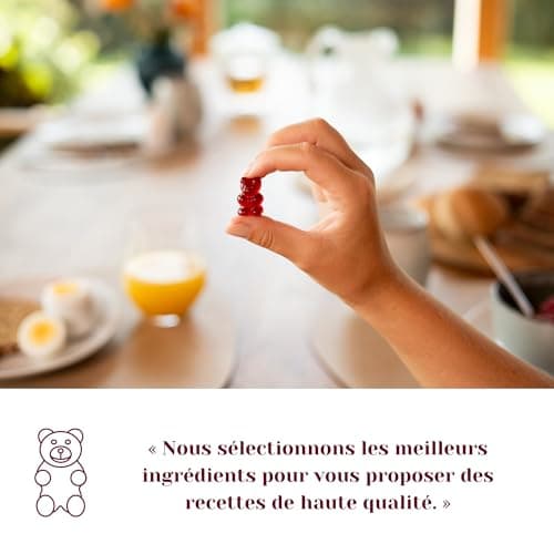 Gommes vitaminées Multivitaminés VitaYummy au Goût Fraise pour Adultes - Oursons Gélifiés Végétaliens en Supplément Alimentaire -Vitamine A,C,D,B12 et Zinc, Soutient le Système Immunitaire, 60 bonbons