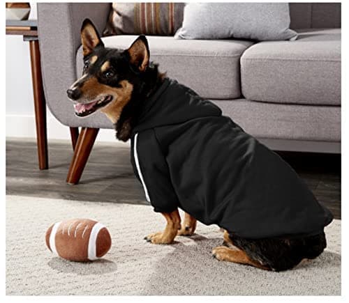 Ducomi Sweat à Capuche pour Chien 100% Coton - Manteau pour Petit, Moyen et Grand Chiens, Chihuahua, Bouledogue Français, Labrador, Pitbull et Amstaff, Pull Confortable (Noir, 2XL)