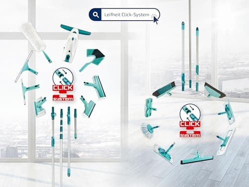 Leifheit Set Combi Clean XL, seau et balai essoreur faciles d'utilisation, balais serpillière avec mécanisme d'essorage intégré, kit de lavage sol vert
