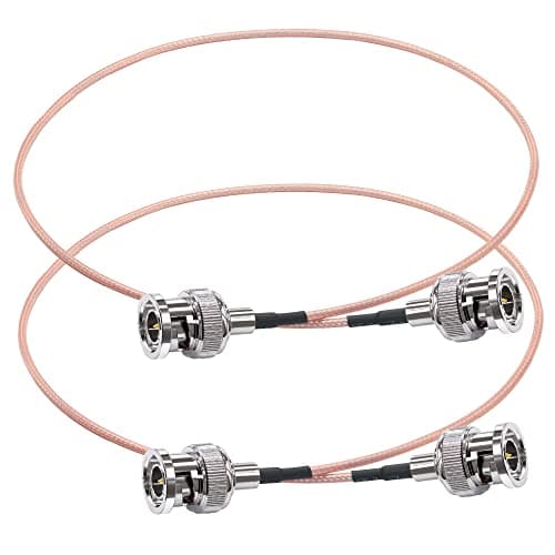 TUOLNK Câble BNC 75ohm Câble d'assemblage d'extension BNC mâle vers BNC mâle RG179 20 pouces (50 cm) Antenne WIFI Pigtail Jumper Câble coaxial vidéo HD SDI 2 Pack