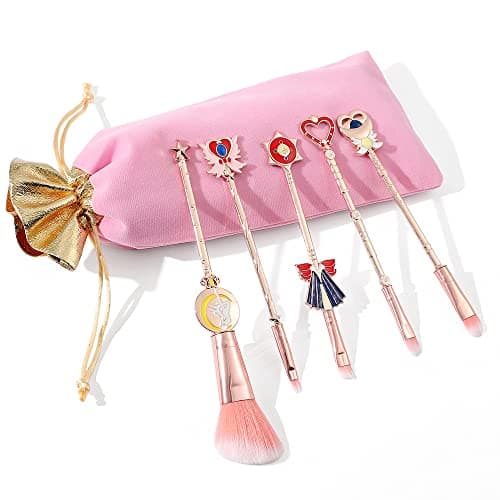 NC ZHUYAO-Pinceaux Maquillage Set 5pcs,Maquillage Pinceau Outil Cosmétique Poudre Ombre à Paupières Pinceau,Maquillage Ensemble pour Les Femmes avec Sac de Rangement