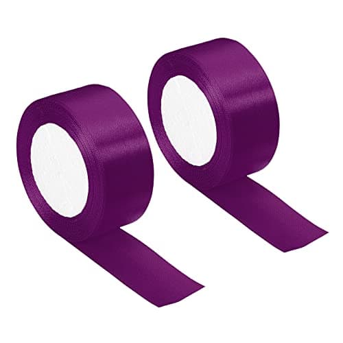 PATIKIL 1,5 Pouce Large 24 Yards 38mmx22m Satin Ruban, 2 Paquet Double Face Solide Artisanat Rouleau pour Fête Maison Bricolage Enveloppe Décoration, Rougeâtre Violet